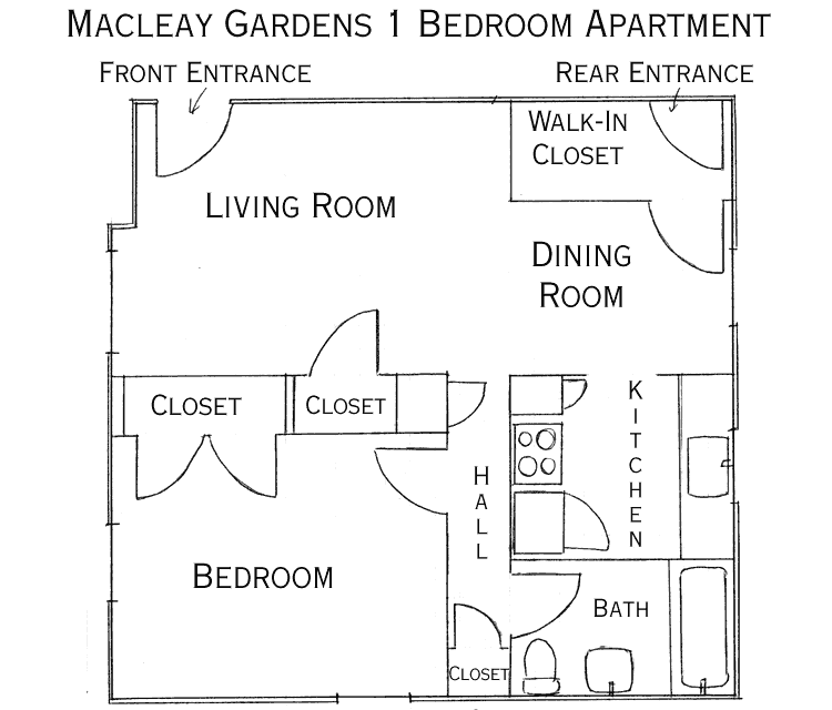 Floor Plan - 2 Bedroom - Macleay Gardens Apartments - Portland Oregon